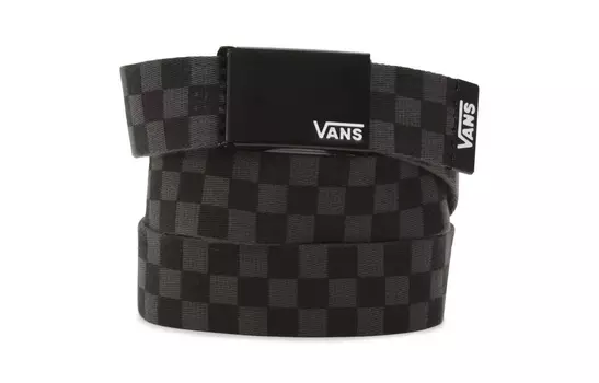 Мужской кожаный ремень Vans, Серо-черный клетчатый узор