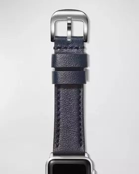 Мужской кожаный ремешок Alfino диаметром 20 мм для Apple Watch Shinola, цвет Navy