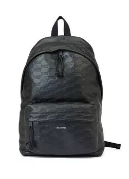 Мужской кожаный рюкзак Balenciaga, черный