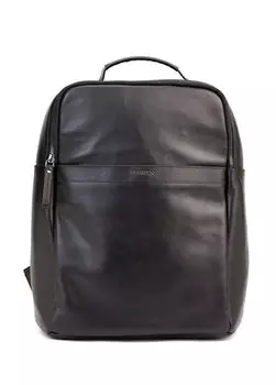 Мужской кожаный рюкзак с черным логотипом Beymen