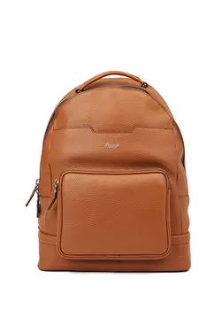 Мужской кожаный рюкзак с коричневым логотипом Pineider