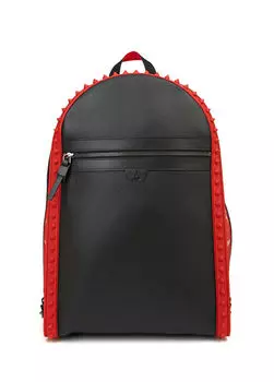 Мужской кожаный рюкзак с логотипом Christian Louboutin, черный