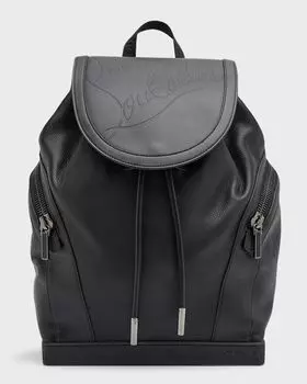 Мужской кожаный рюкзак с логотипом Exploraunk Christian Louboutin, цвет Black/Black/Black