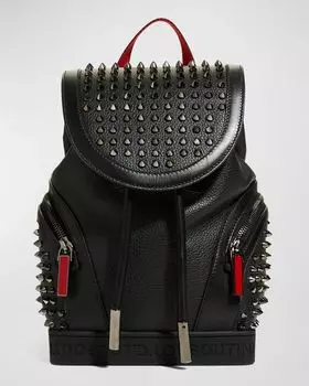Мужской кожаный рюкзак с шипами Explorafunk Christian Louboutin, цвет Black Multi