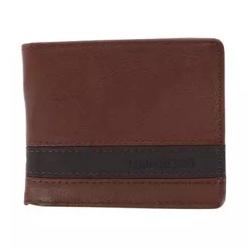 Мужской кожаный складной кошелек-пропуск London Fog, коричневый