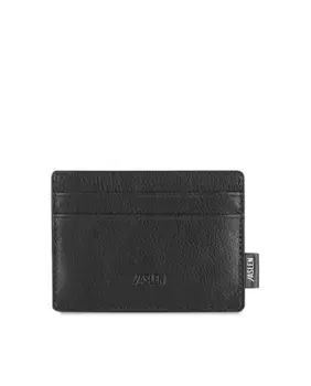 Мужской кожаный визитница Hannover черного цвета с защитой RFID Jaslen, черный