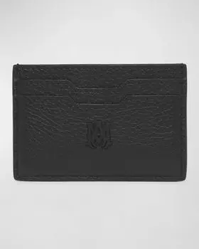 Мужской кожаный визитница с логотипом Amiri, цвет Black