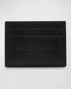 Мужской кожаный визитница с тиснением логотипа Duty Free Balenciaga, цвет 1000 Black