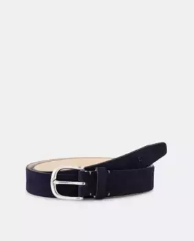 Мужской кожаный замшевый ремень FACONNABLE, темно-синий