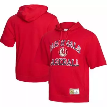 Мужской красный флисовый пуловер с короткими рукавами Mitchell & Ness St. Louis Cardinals Cooperstown Collection