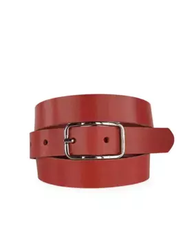 Мужской красный кожаный ремень Jaslen, красный
