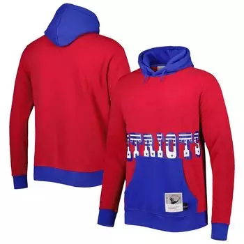 Мужской красный пуловер с капюшоном Mitchell & Ness New England Patriots Big Face 5.0
