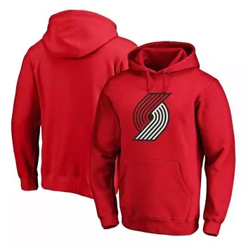 Мужской красный пуловер с капюшоном с логотипом Portland Trail Blazers Primary Team Fanatics