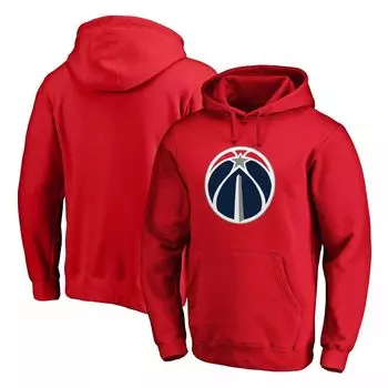 Мужской красный пуловер с логотипом Washington Wizards Primary Team с капюшоном Fanatics