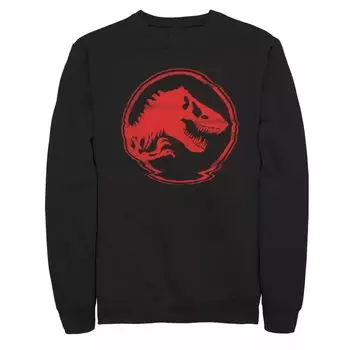 Мужской красный свитшот с логотипом Jurassic World Glitch Coin Licensed Character, черный