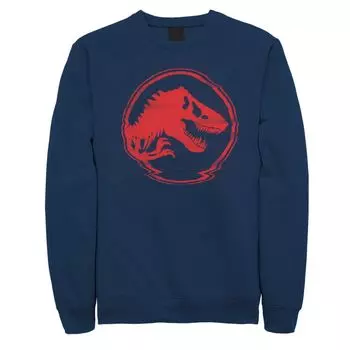 Мужской красный свитшот с логотипом Jurassic World Glitch Coin Licensed Character, синий