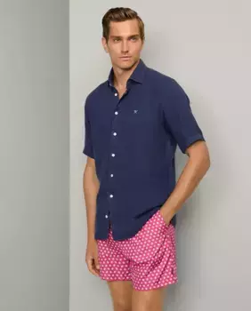 Мужской купальник классического покроя с принтом, большие размеры Hackett, фуксия