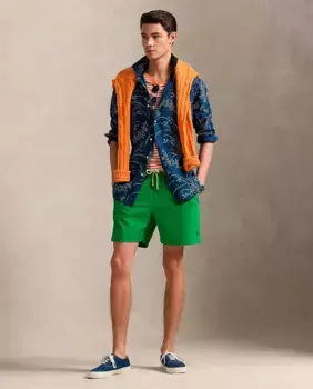 Мужской купальник с двумя боковыми карманами и эластичным поясом Ralph Lauren, цвет Verde Agua