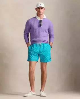 Мужской купальник с двумя боковыми карманами и эластичным поясом Ralph Lauren, мультиколор