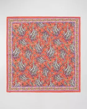 Мужской льняной нагрудный платок с принтом пейсли Eton