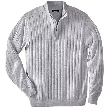 Мужской легкий свитер Kingsize с коротким рукавом и застежкой-молнией на четверть для больших и высоких размеров KingSize, цвет Heather Grey