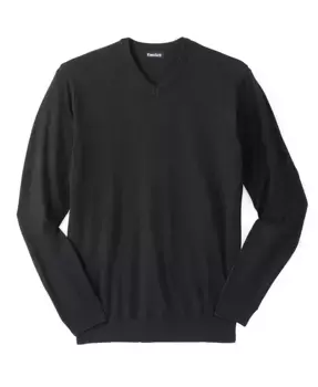 Мужской легкий свитер с V-образным вырезом Big & Tall KingSize, черный