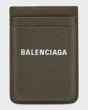 Мужской магнитный держатель для карт iPhone Cash Balenciaga, цвет 3190 Khaki/ L White