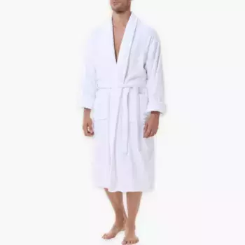 Мужской махровый халат из хлопка Ink+Ivy, белый