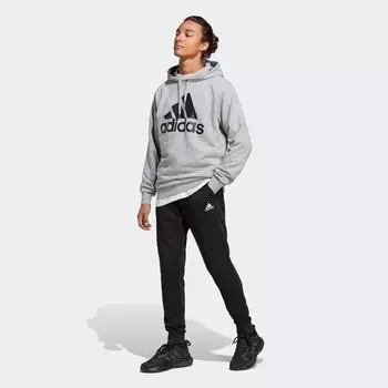Мужской махровый спортивный костюм с большим логотипом Adidas, серый