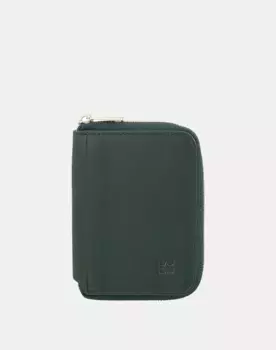 Мужской маленький кожаный кошелек на молнии Dudu, зеленый