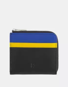 Мужской маленький кожаный кошелек на молнии Dudu, черный