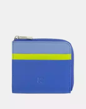 Мужской маленький кожаный кошелек на молнии Dudu, синий