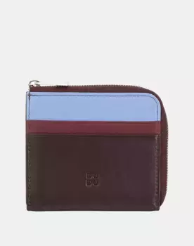 Мужской маленький кожаный кошелек на молнии Dudu, темно-коричневый