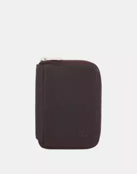 Мужской маленький кожаный кошелек на молнии Dudu, темно-коричневый