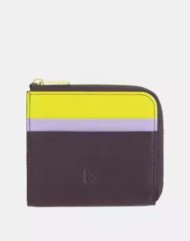 Мужской маленький кожаный кошелек на молнии Dudu, пурпурный