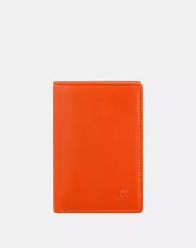 Мужской маленький кожаный кошелек с карточками и молнией Dudu, оранжевый