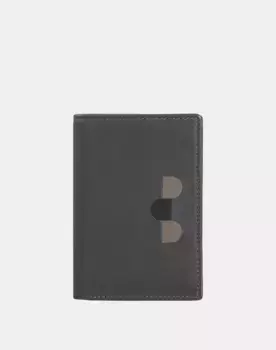 Мужской маленький кожаный кошелек с карточками и молнией Dudu, темно-серый