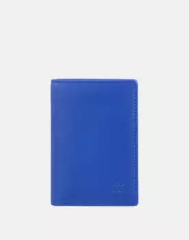 Мужской маленький кожаный кошелек с карточками и молнией Dudu, синий