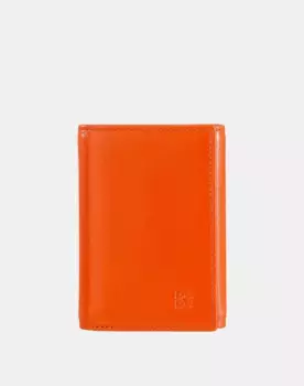 Мужской маленький кожаный кошелек с окошком Dudu, оранжевый