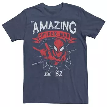 Мужской Marvel Spider-Man Est. Футболка 62 Vintage Portrait Licensed Character, цвет Navy Heather