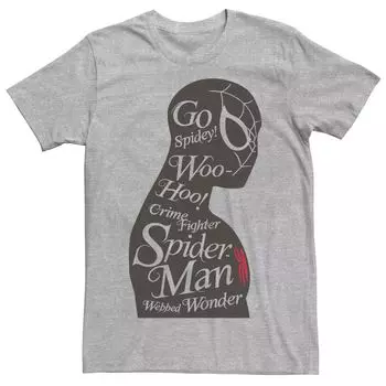 Мужской Marvel Spider-Man Woo Hoo! Футболка с силуэтом и надписью Licensed Character