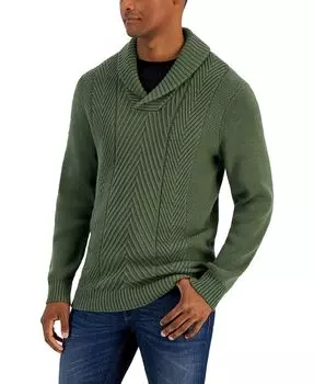 Мужской массивный свитер с отложным воротником Club Room, зеленый