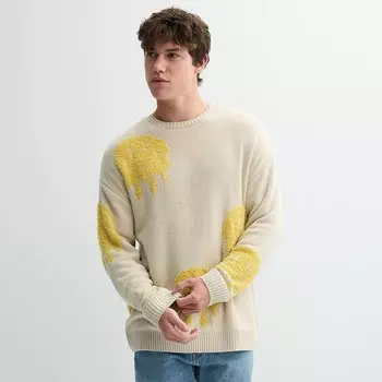 Мужской модернизированный вязаный свитер со смайликом Retrofit, цвет Natural