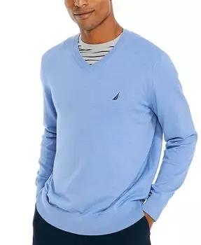 Мужской мягкий свитер классического кроя Navtech Performance с v-образным вырезом Nautica, синий