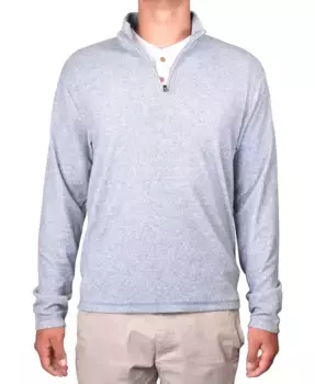 Мужской мягкий вязаный свитер с молнией до четверти Vintage 1946, синий