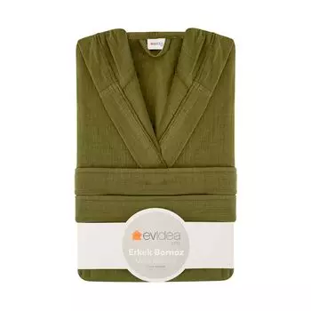 Мужской муслиновый халат Evidea Soft - Хаки - L / XL