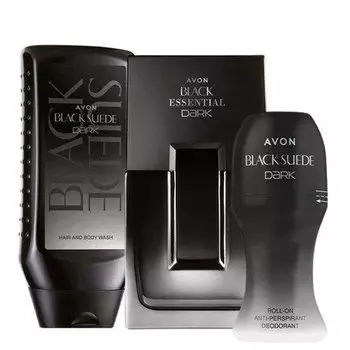 Мужской набор Avon Black Suede Dark [духи + гель + дезодорант]