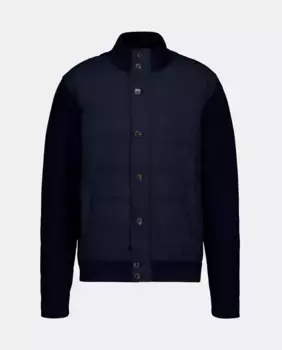 Мужской нейлоновый кардиган на молнии спереди Emidio Tucci, темно-синий