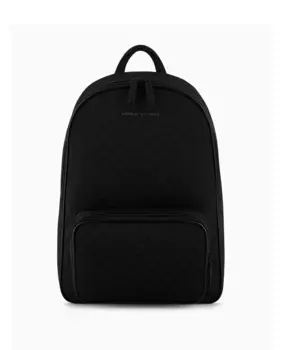 Мужской нейлоновый рюкзак с металлизированным логотипом Emporio Armani, черный