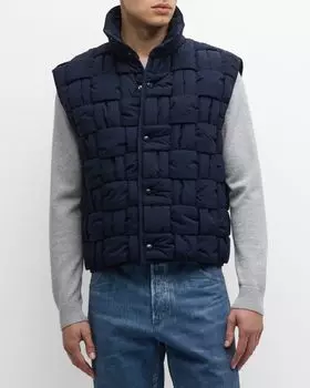 Мужской нейлоновый тканый жилет Bottega Veneta, цвет Navy Dk
